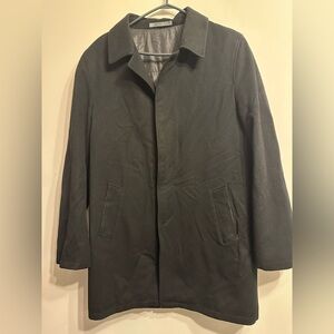 Stefano Capaldi Loro Piana Storm System Wool Coat Black Car Coat Italy Size 14